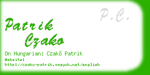 patrik czako business card